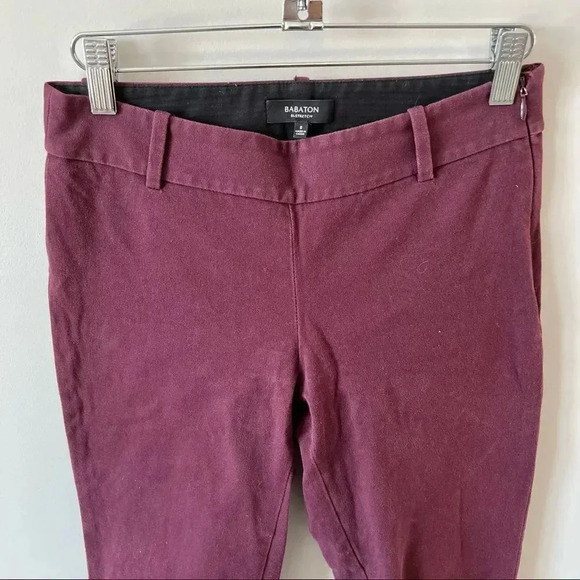Aritzia Babaton Elliot  Pant Bi-Stretch Cigarette Ankle Pant Maroon - Picture 4 of 11
